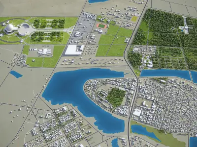 Yamoussoukro Low-poly 3D model