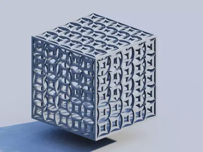 Math Object-Gyroid Voronoi 3D print model
