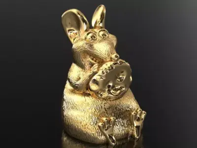 Mouse and Cheese Pendant Necklace 3D print model purchase
