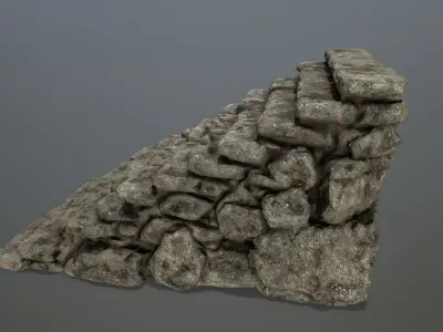 stairs pile of bricks Low-poly 3D model