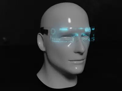 Sci-Fi Glasses Low-poly 3D model
