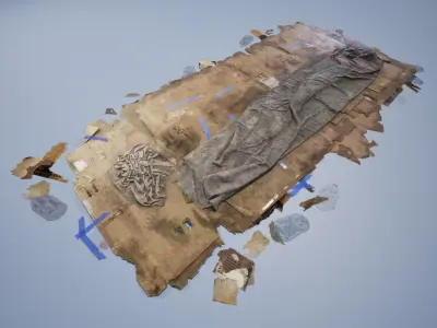 Bed cardboard box Low-poly 3D model