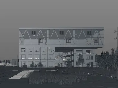 Cortex Park exterior scene 3D model