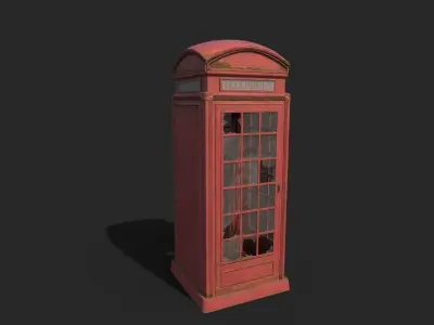 Old Telephone Booth 3D model