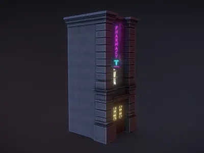 Urban City Building Low-poly 3D model