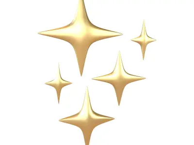 Sparkling Symbol v1 004 Low-poly 3D model