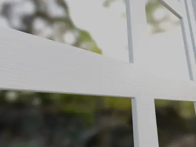 Modern Style White Wooden Window Low-poly 3D model