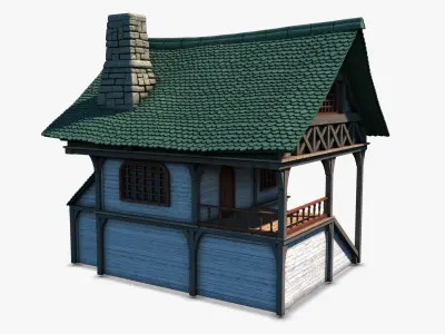 Cottage 11 Low-poly 3D model