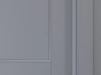 White interior door with black glass inserts 3D model