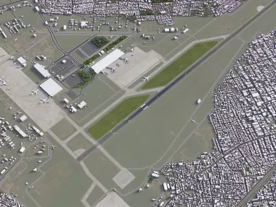 Ahmedabad Airport Low-poly 3D model