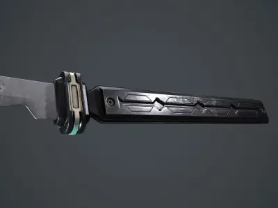 Sci-Fi katana sword PBR Low-poly 3D model