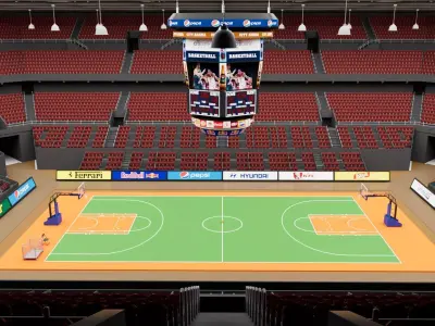 Basketball Arena Stadium Interior Low-poly 3D model