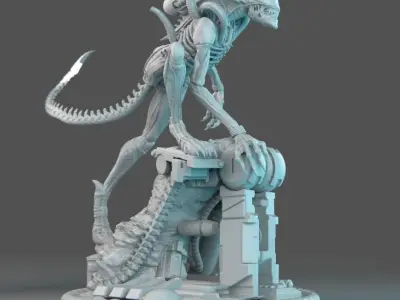 alien skeleton 3D print model