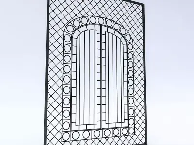 Wrought Iron Door And Window Low-poly 3D model