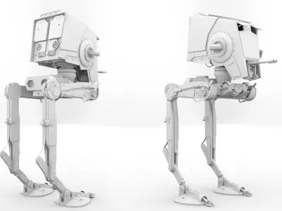 AT-ST two star wars at - walker 3D model