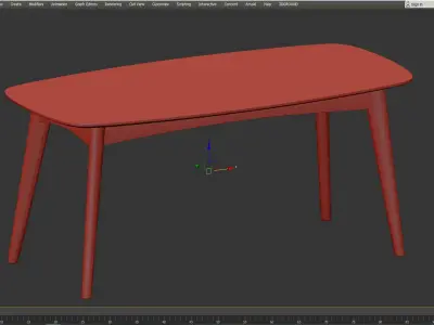 Oslo 180cm Oak Dining Table Low-poly 3D model