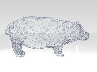 Hippo Wireframe 3D model