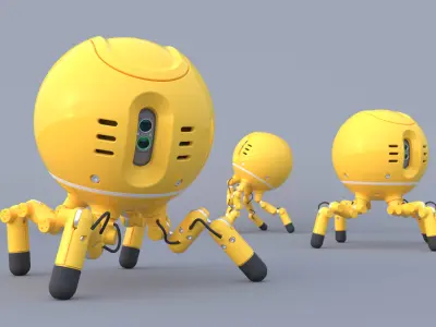 Shaderbot 1 robot with two legs 3D model