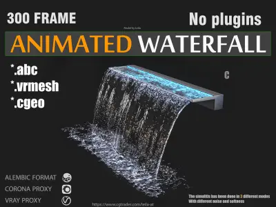 Waterfall Fountains Swimming Pool Cascade 3D model