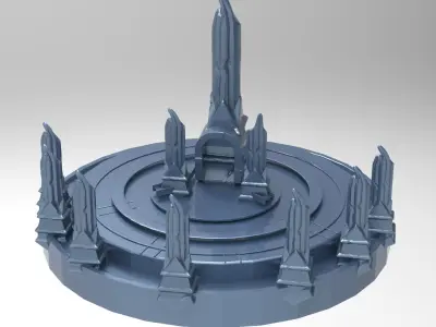 Mount Olympus flouting arena Low-poly 3D model