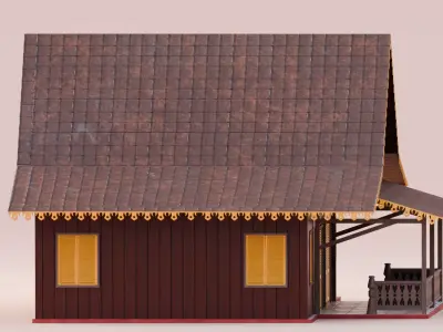 Traditional Houses - Rumah Kebaya Low-poly 3D model