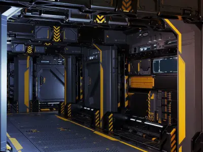 5 Sci-Fi trim sheets 3D model