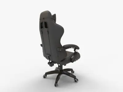 VINNYSEN Gaming Chair with Footrest and Lumbar Support Black 3D model