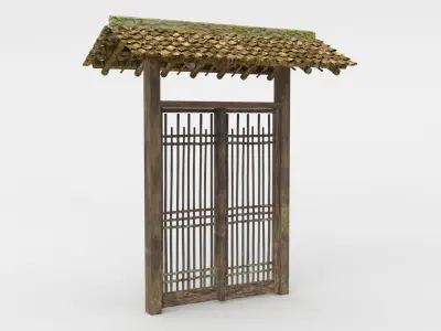 Traditional Japanese Gate 3D model