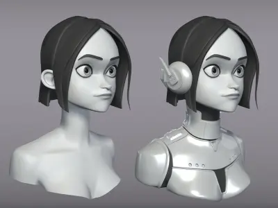 Cartoon female character Lisa base mesh 3D model