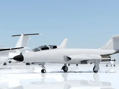 McDonnell F-101B  Voodoo Static Low Poly Paint Ready Low-poly 3D model