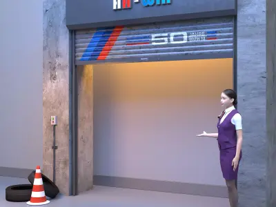 Roller shutter -  Low-poly 3D model 3D model