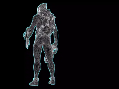 science fiction character 3D model