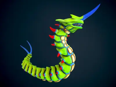 Giant worm 2 Low-poly 3D model
