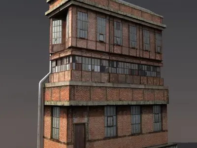 Factory Low poly Building 3d Model 3D model