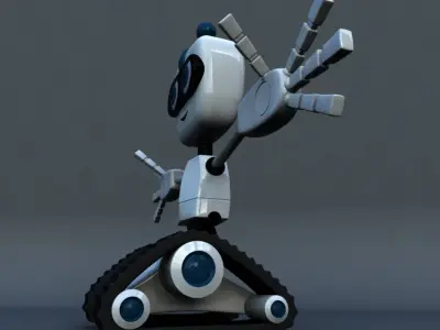 Chain Wheel Robot Model Low-poly 3D model