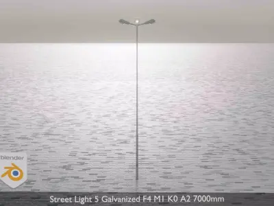 Street Light 5 Galvanized F4 M1 K0 A2 7000mm Low-poly 3D model