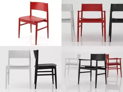 Neve four different chairs 3D model