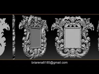 3D Frame - Wood Carving STL Model for CNC Router 3D print model