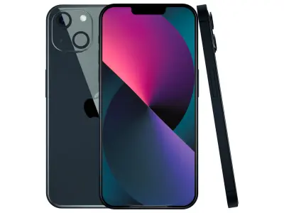 Apple iPhone 13 Midnight Pro Scene Low-poly 3D model