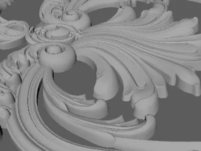 Central decor ornament for furniture 3D model