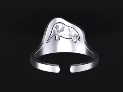 Ring with Python and Elephant  LittlePrince cnc model or    3D print model