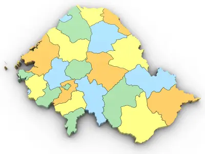 3d Political Map of Cambodia 3D model