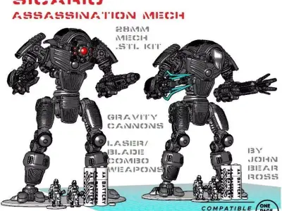 28mm Cervantes-Class Sicario Assassination Mech 3D print model