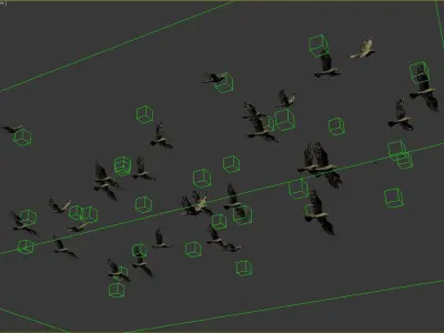  Realistic animated flying bird flock 