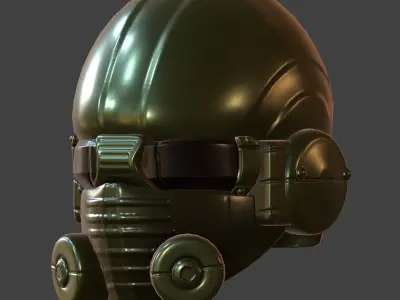 Gas mask helmet 3d model scifi Low-poly  Low-poly 3D model 394