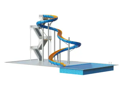 Water Slide 01 Low-poly 3D model