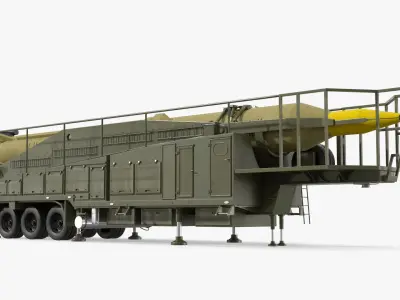  Strategic Missile Launch Trailer Rigged for Maya 