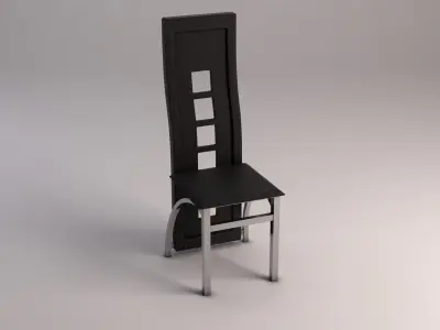 CHAIR---Wave back plastic and aluminium 3D model