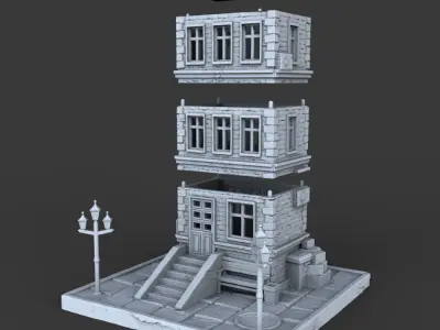 Old Town Architecture 3D print model