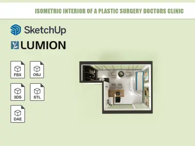 Isometric Interior of a Plastic surgery doctors clinic